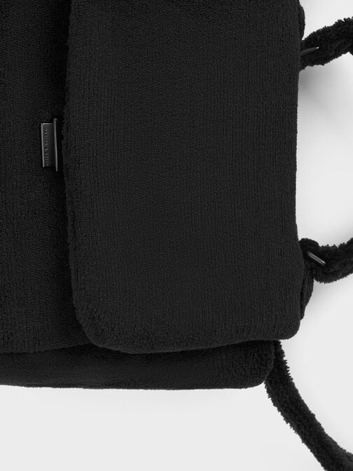 Bolso Loey texturizado con asa superior, negro azabache, hi-res