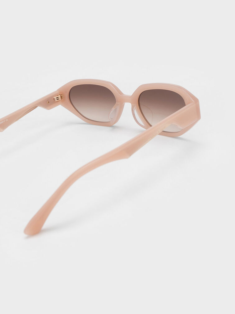 Acetate Oval Sunglasses, Pink, hi-res