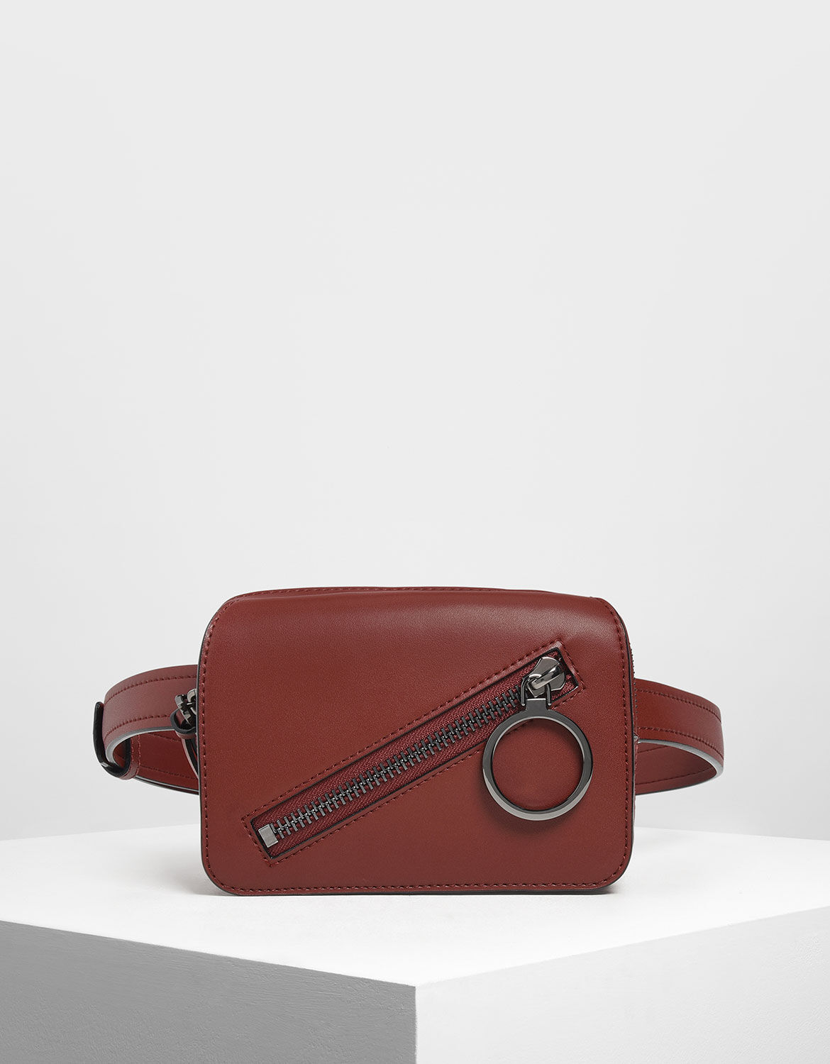 burgundy belt bag