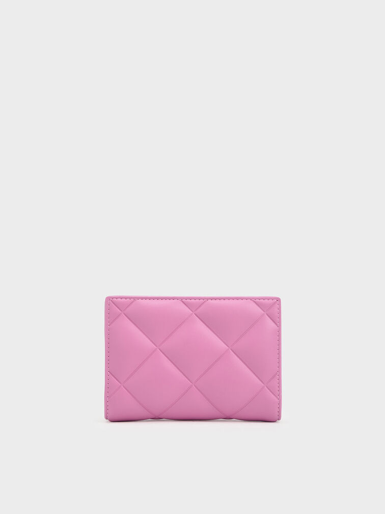 Gemma Quilted Card Holder, Pink, hi-res