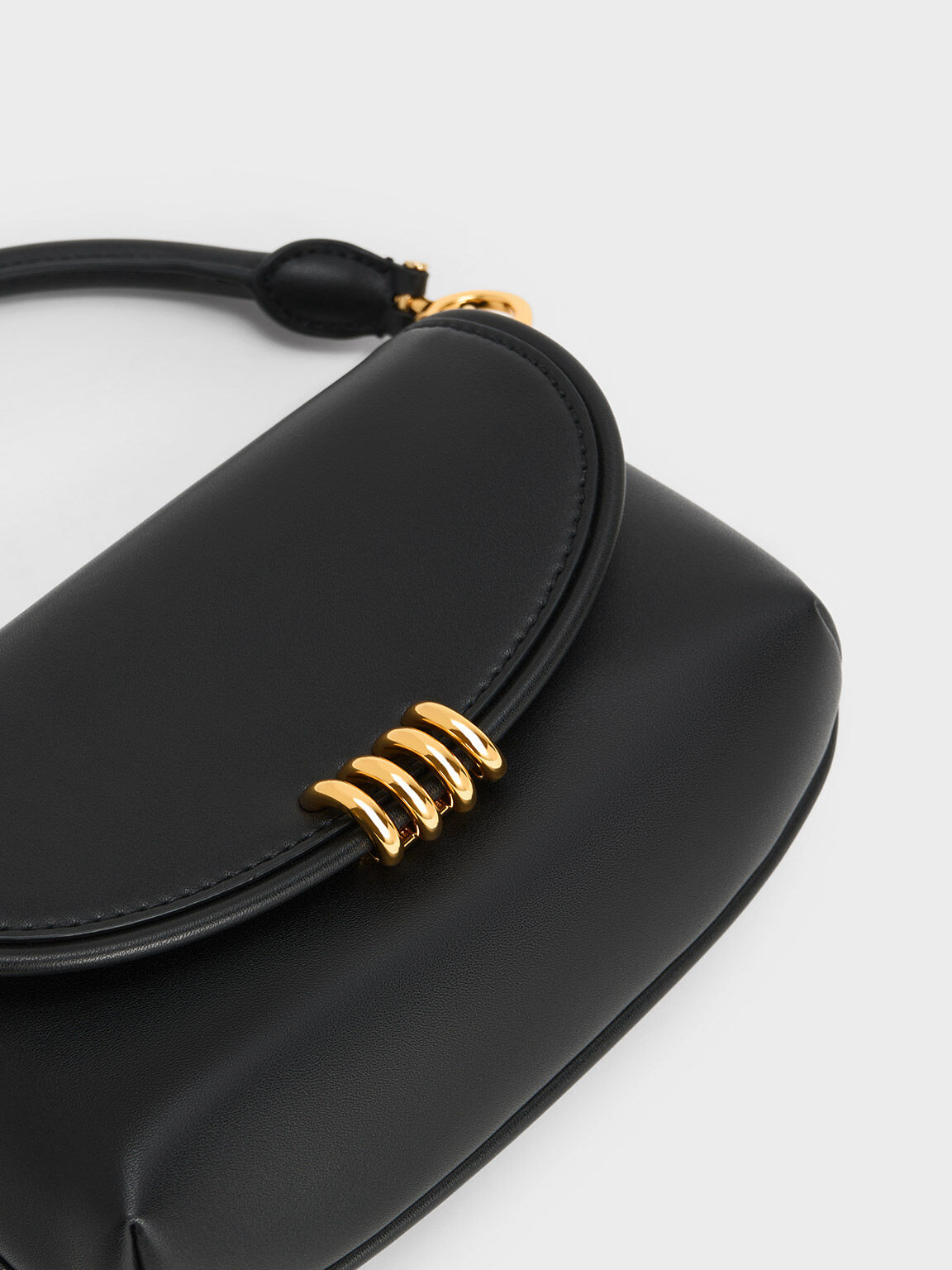 Osiris Metallic Accent Curved Bag, Black, hi-res
