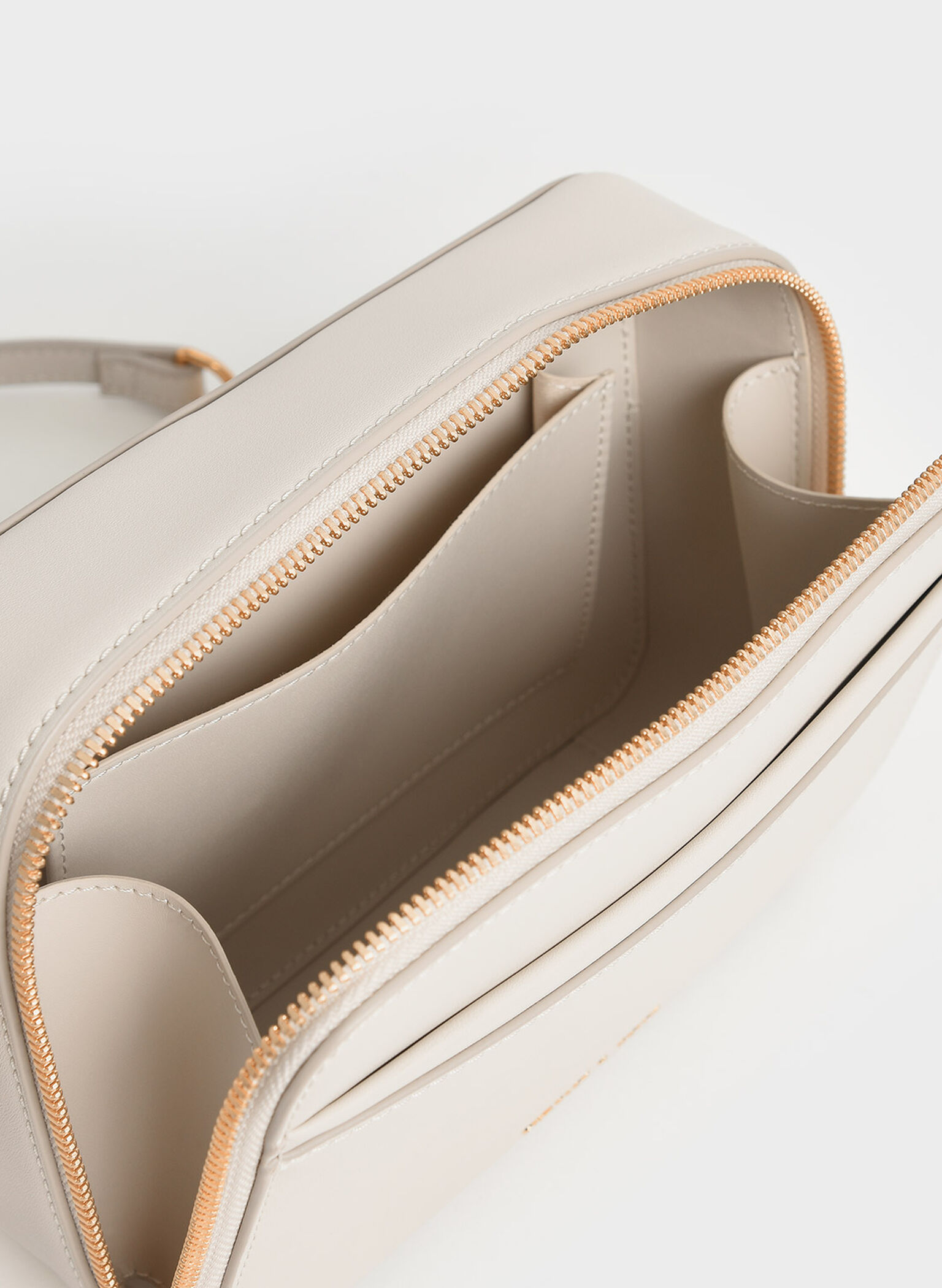 Lock & Key Chain Handle Bag, Cream, hi-res