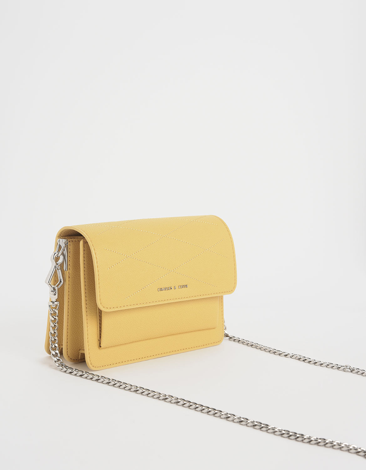 charles and keith top stitch detail crossbody bag