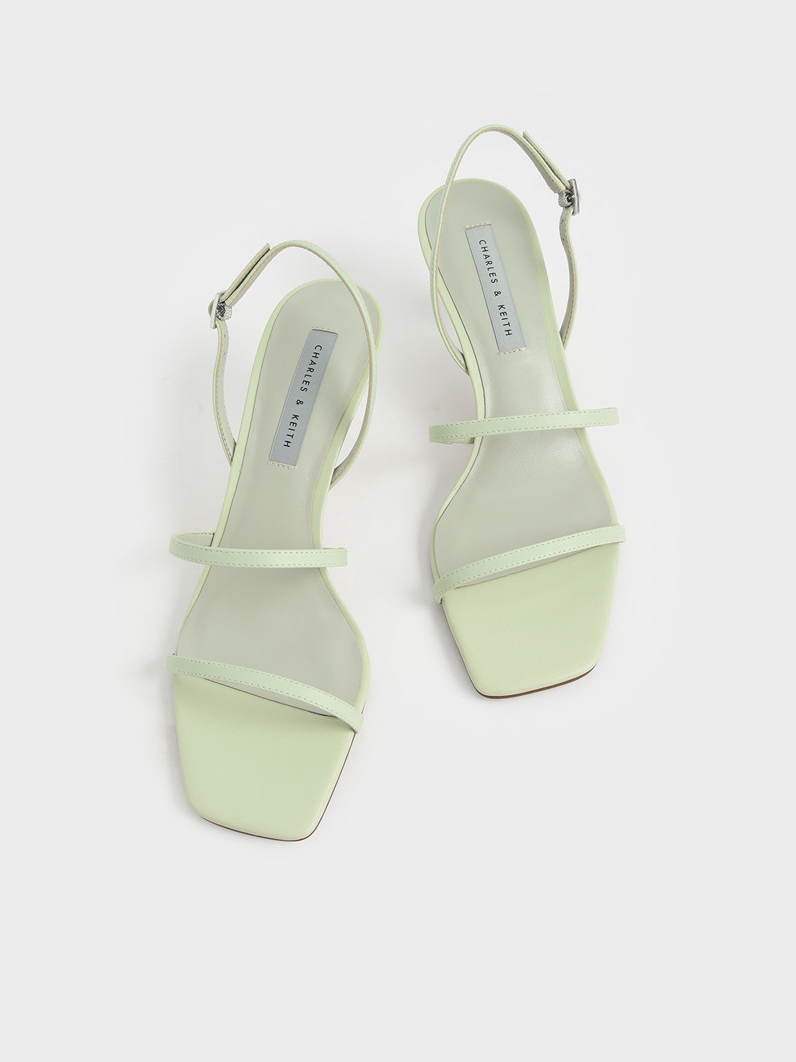 Geometric Heel Strappy Sandals, Mint Green, hi-res