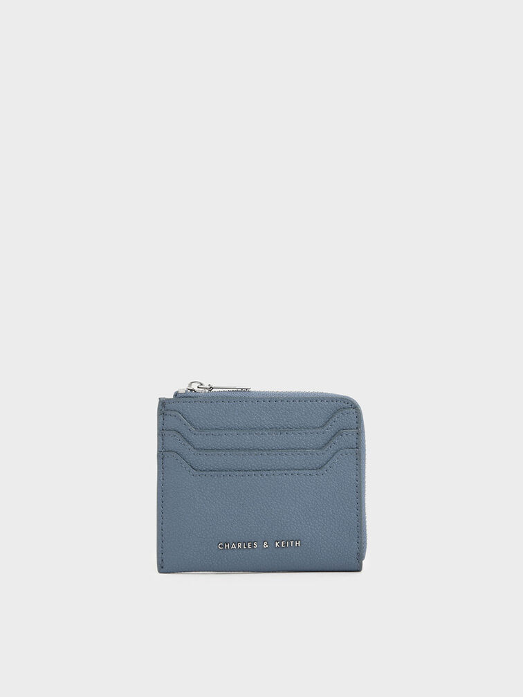 Small Zip Pouch, Slate Blue, hi-res