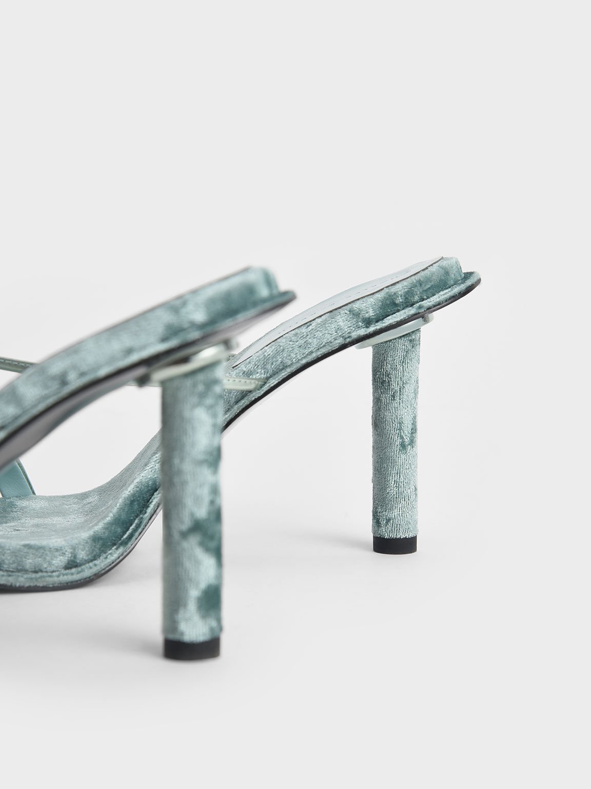 Kiera Metallic Tie-Around Stiletto Sandals, Sage Green, hi-res