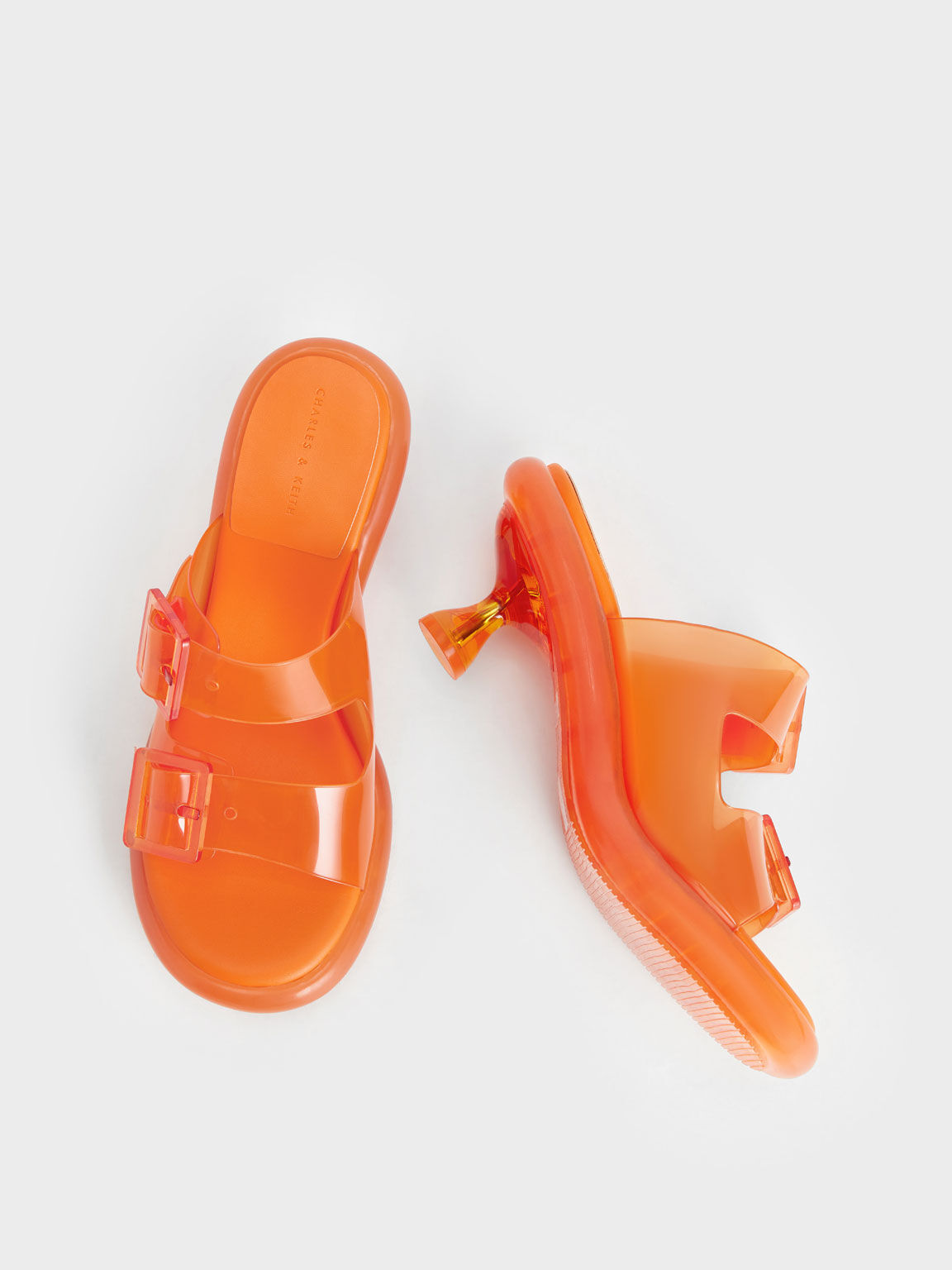 Neon orange hot sale jelly slides