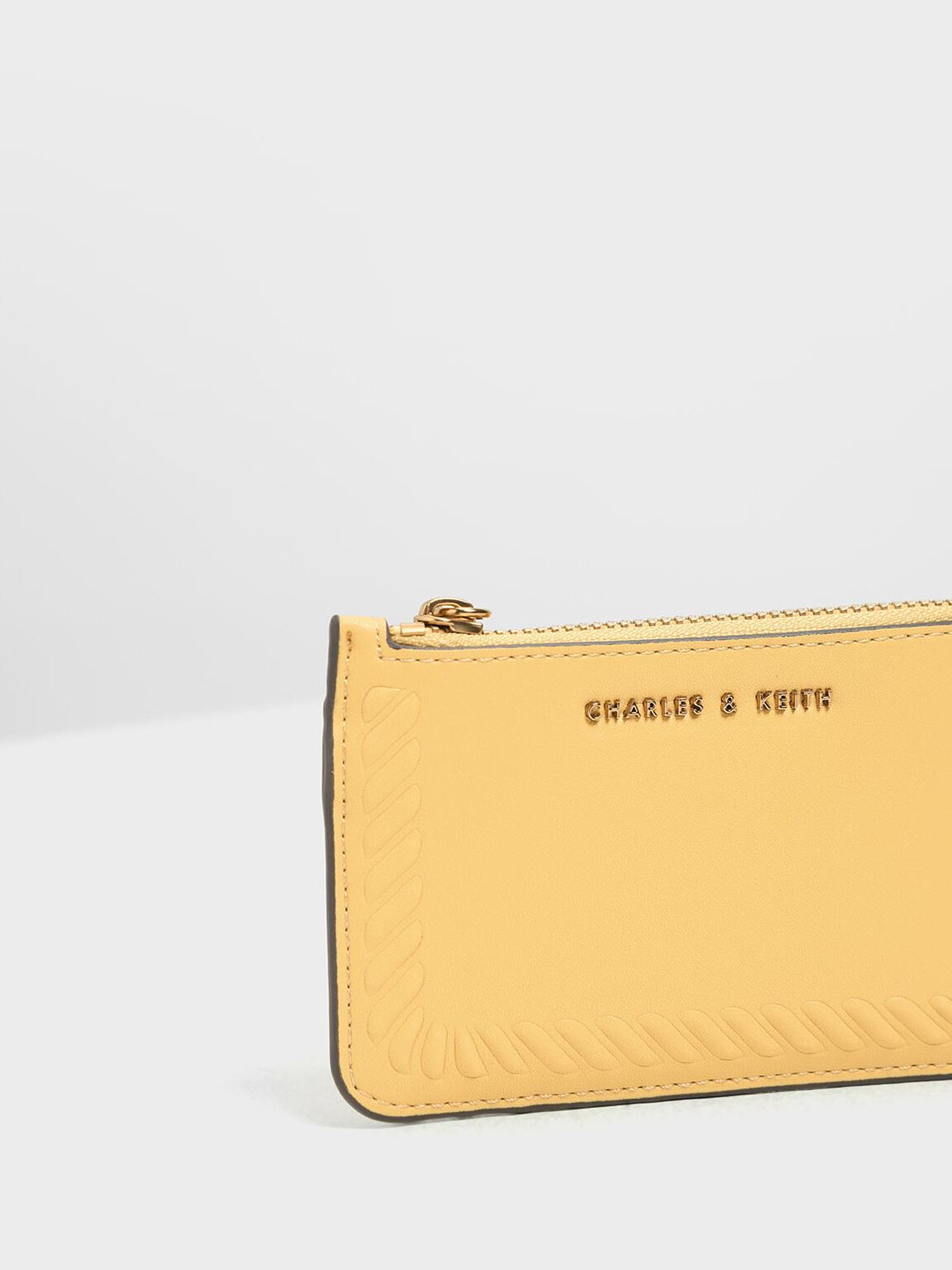 Yellow Embossed Rim Card  Holder  CHARLES  KEITH  SG