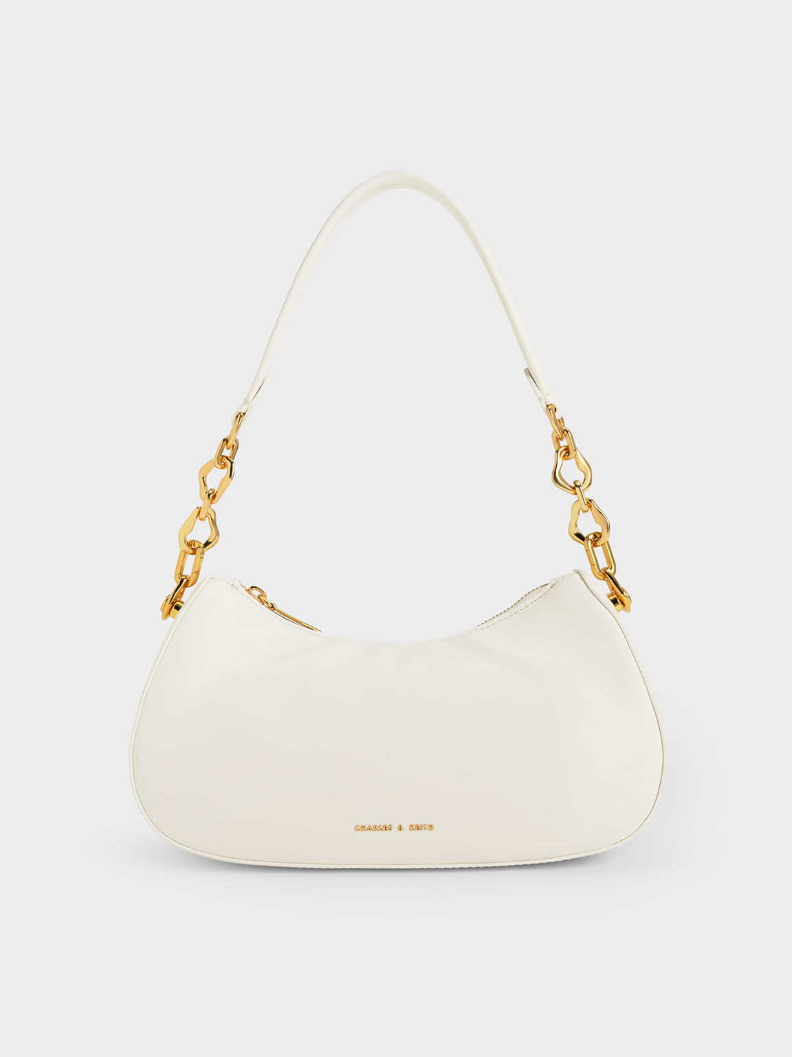Moira Sculptural Shoulder Bag, White, hi-res