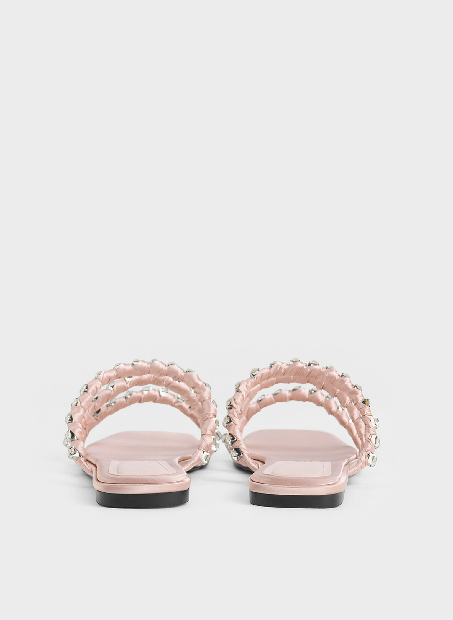 Goldie Recycled Polyester Gem-Encrusted Slide Sandals, Light Pink, hi-res