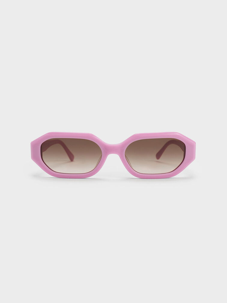 Gabine Recycled Acetate Oval Sunglasses, Violet, hi-res