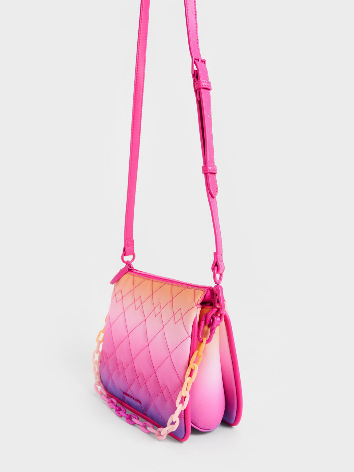 Lana Holographic Quilted Shoulder Bag, Holographic, hi-res