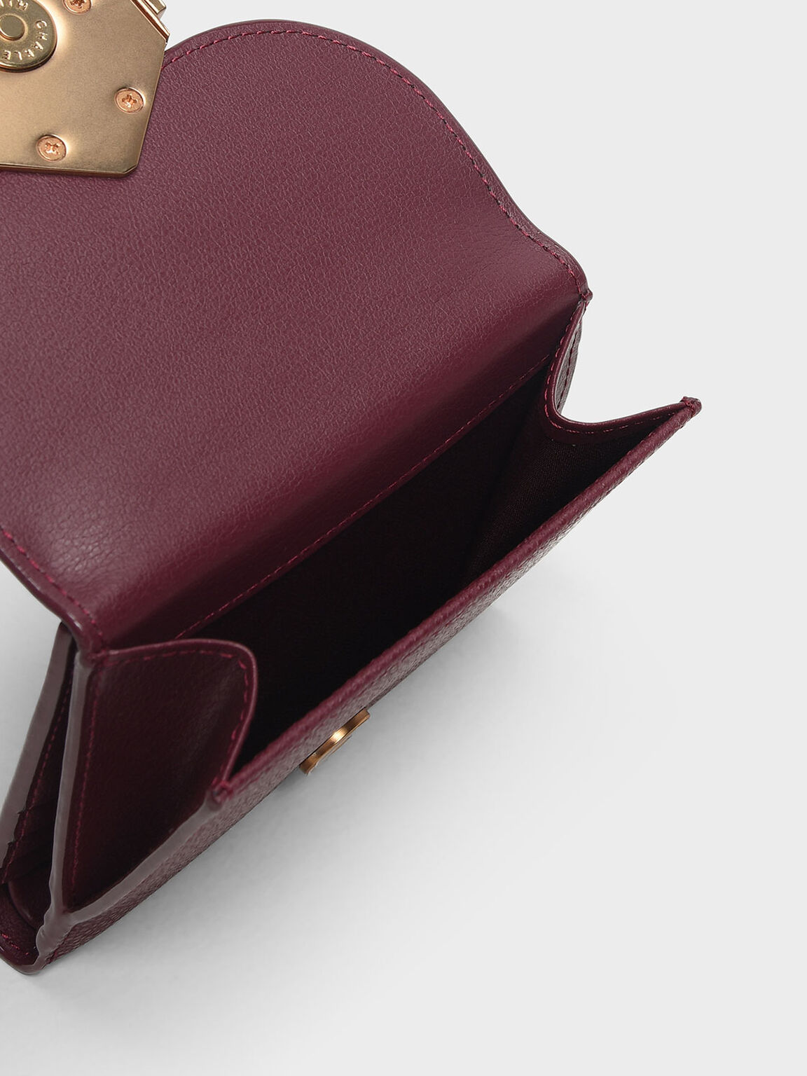 Metallic Accent Wallet, Prune, hi-res