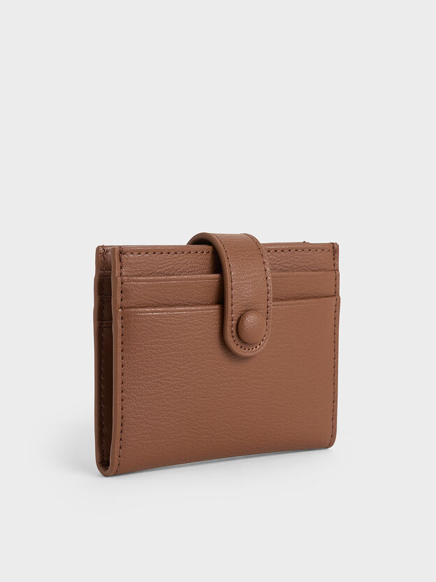 Bliss Snap Button Card Holder, Chocolate, hi-res