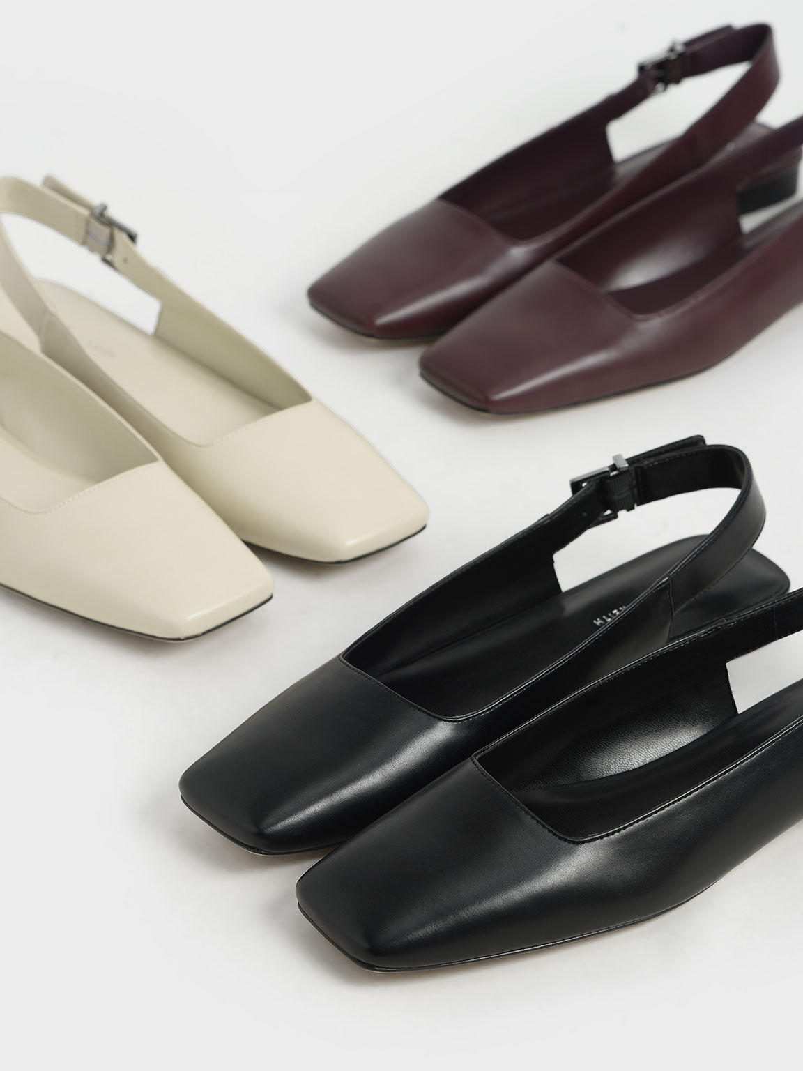 Square Toe Slingback Ballerina Flats