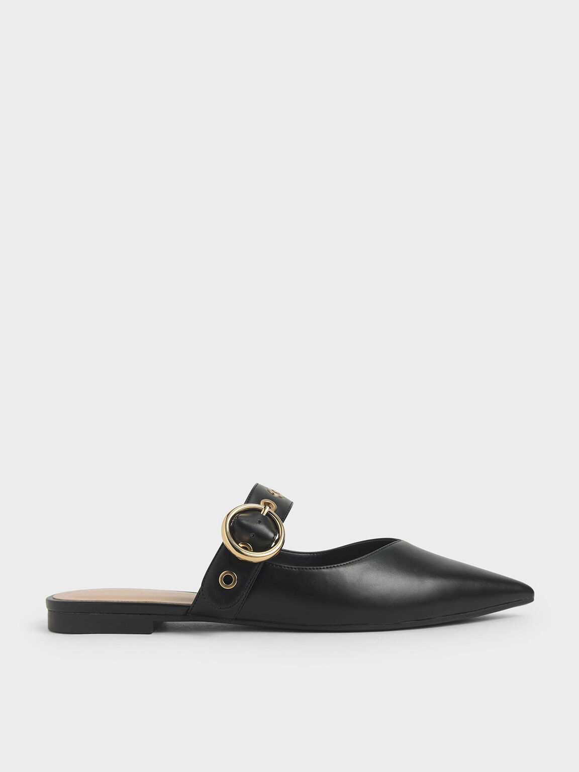 black embellished mules