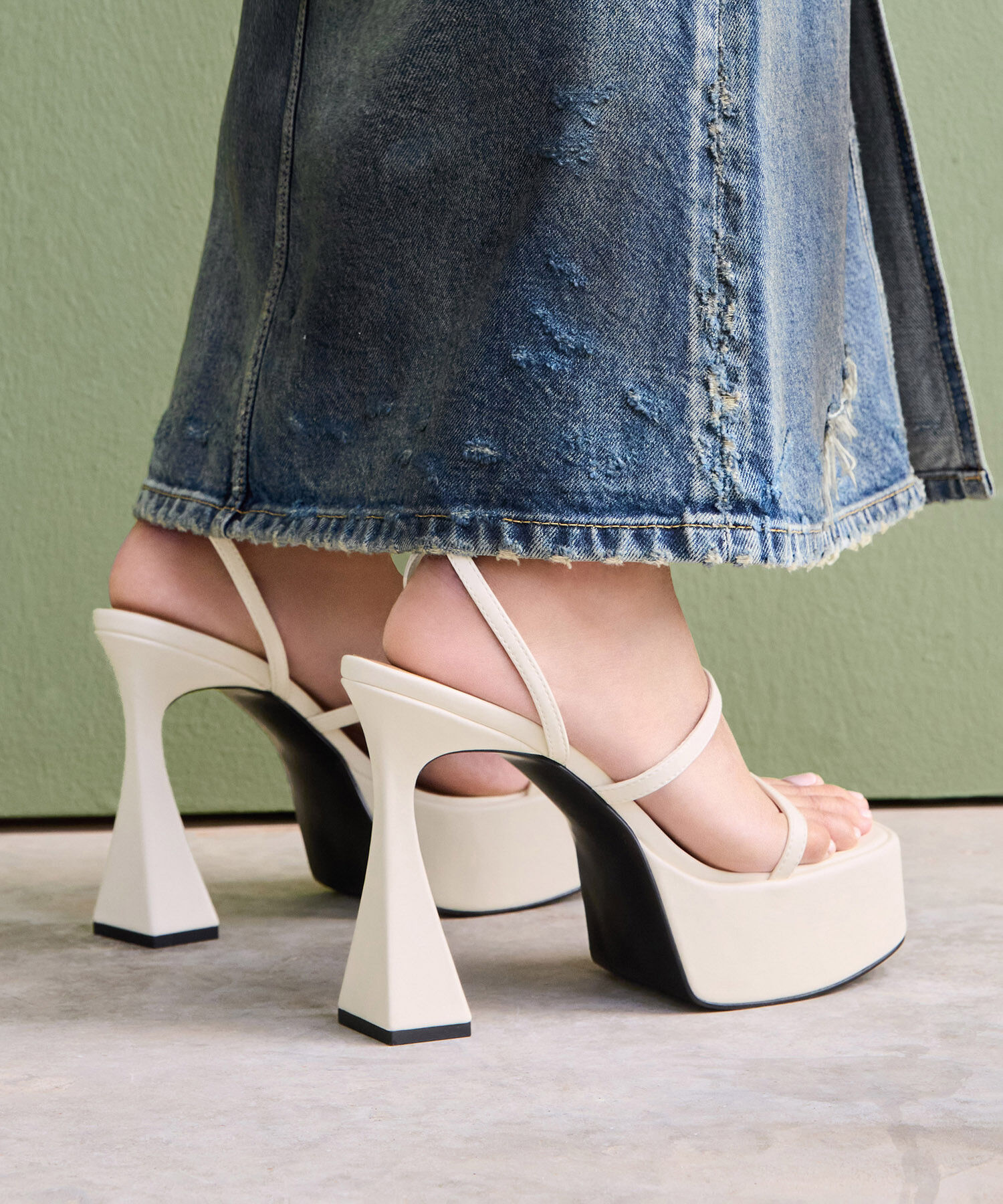 Cream strappy shoes hot sale
