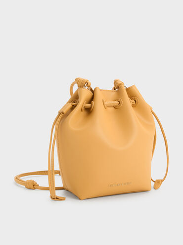 Hanya Drawstring Bucket Bag, Butterscotch Yellow, hi-res