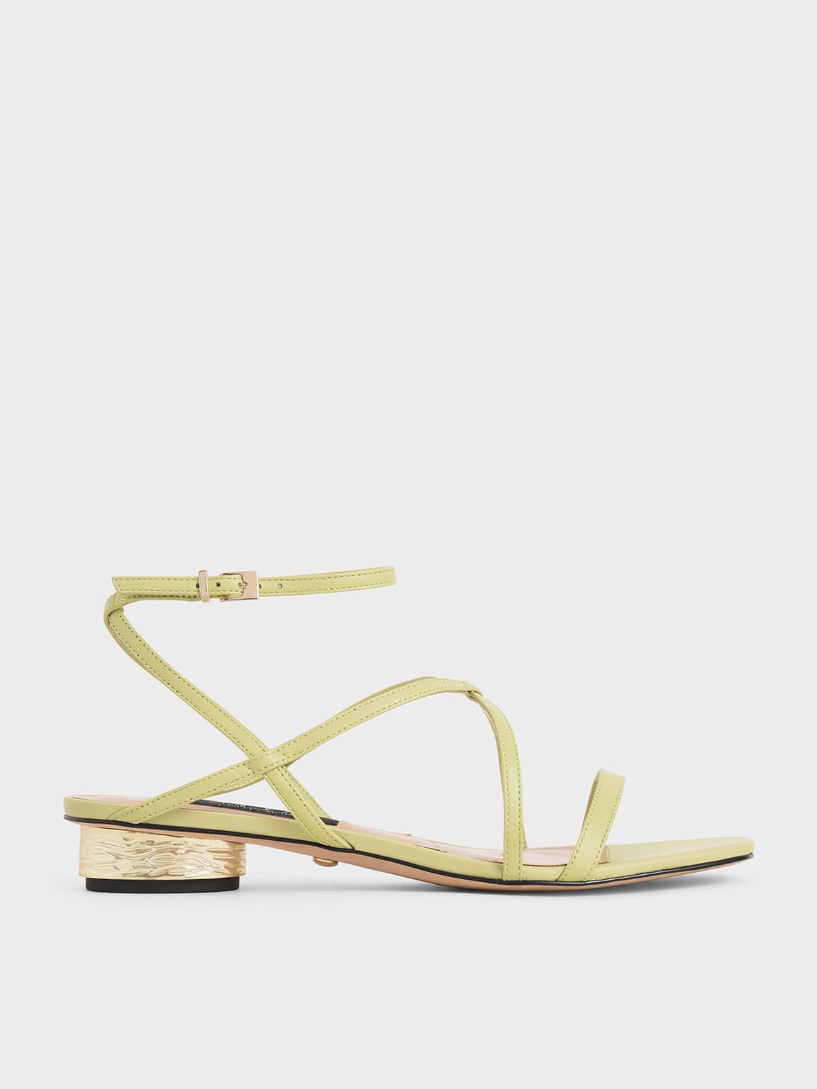 Green Leather Strappy Sandals | CHARLES & KEITH US