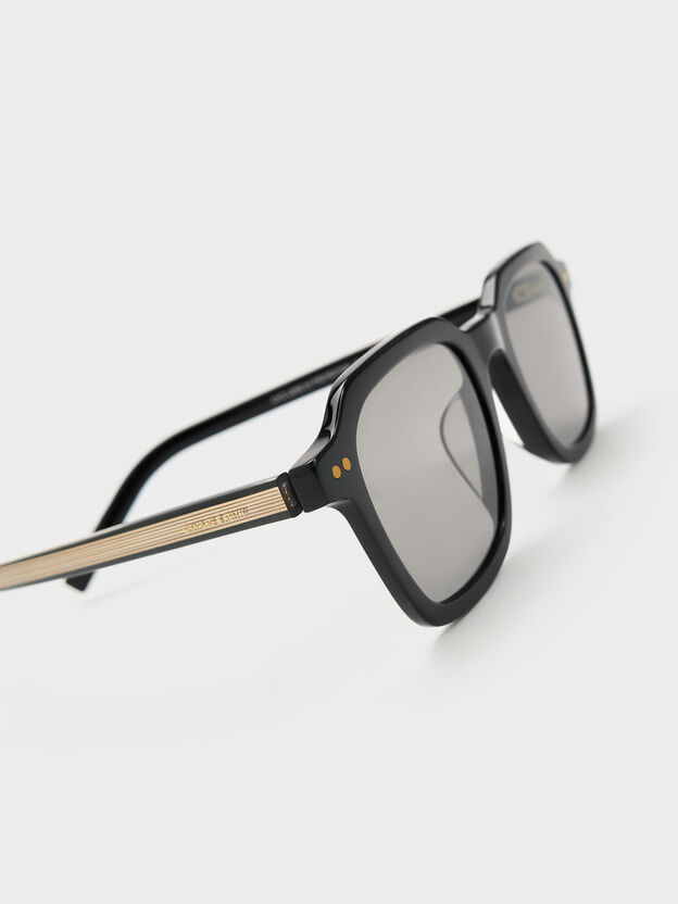Leighton Square Sunglasses, Black, hi-res