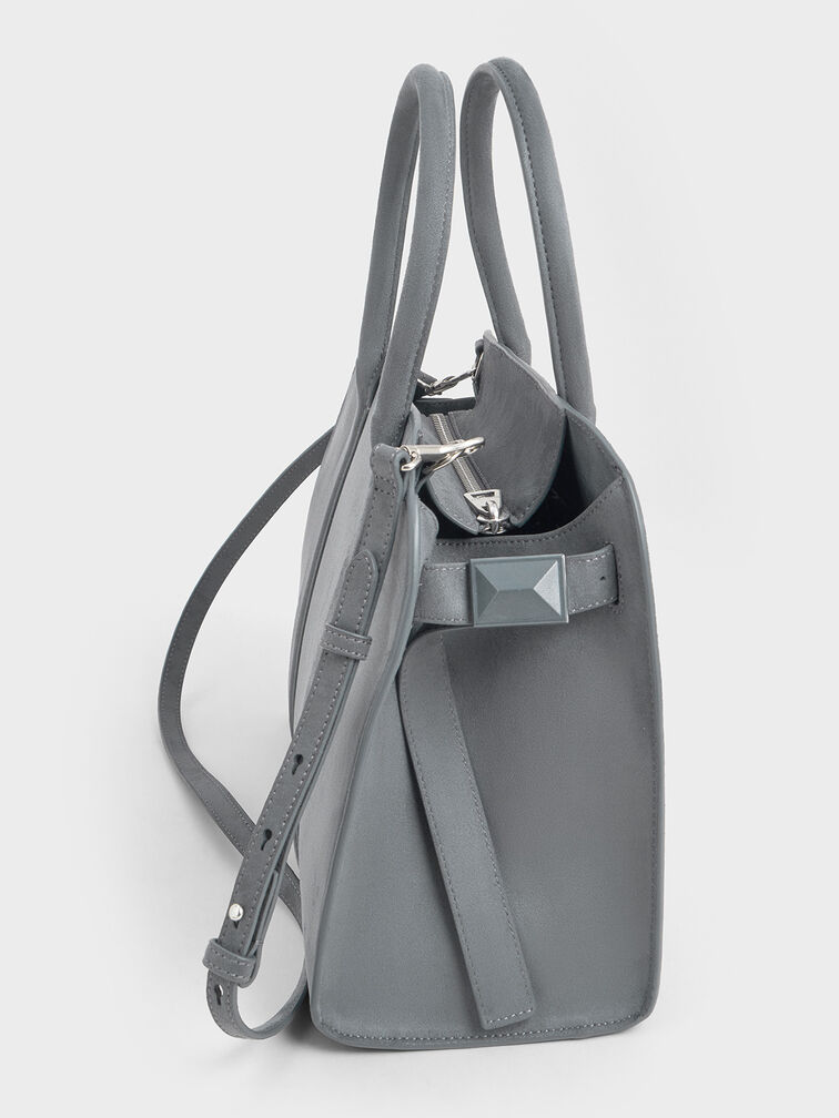 Bolso bolera Axel de gamuza sintética, Gris, hi-res