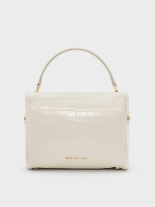 Pansy Croc-Effect Vanity Bag, Cream, hi-res