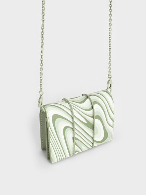 Arlys Chunky Chain Handle Mini Wallet, Mint Green, hi-res