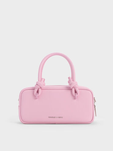 Sammie Knotted-Handle Elongated Bag, Bubble Gum Pink, hi-res