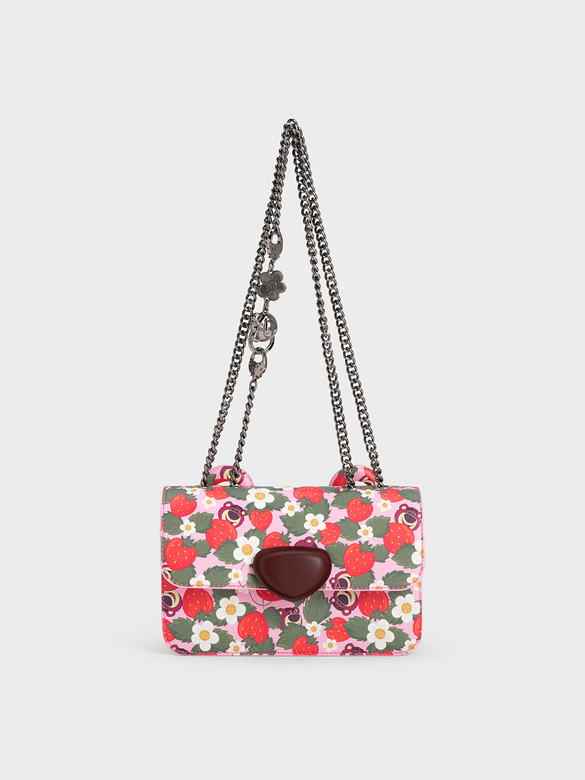 Lotso Strawberry Print Front Flap Bag, Multi, hi-res