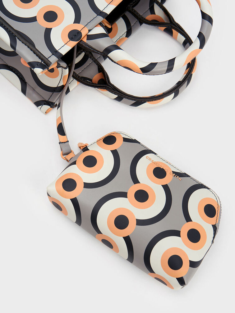 Mini Jump Print Tote Bag, Taupe, hi-res