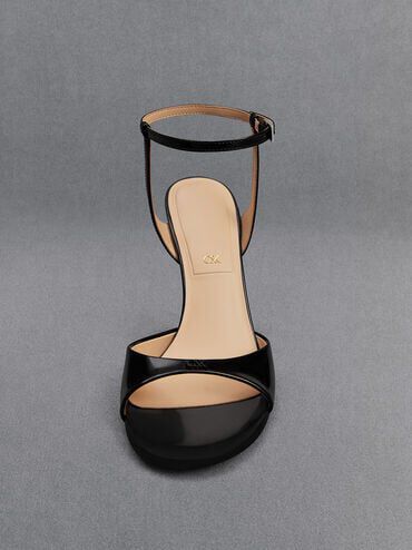Leather Ankle Strap Pumps Black Box