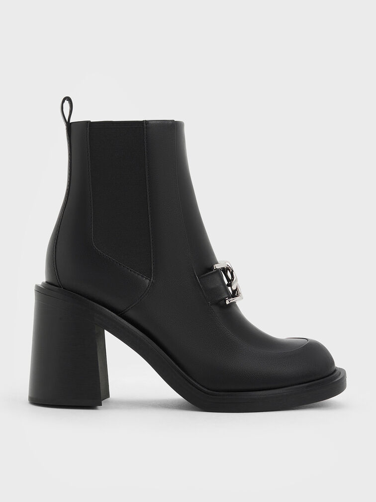 Gabine Block Heel Ankle Boots, Black, hi-res