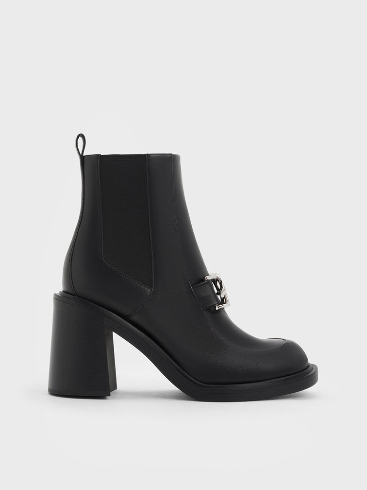 Gabine Block Heel Ankle Boots, Black, hi-res