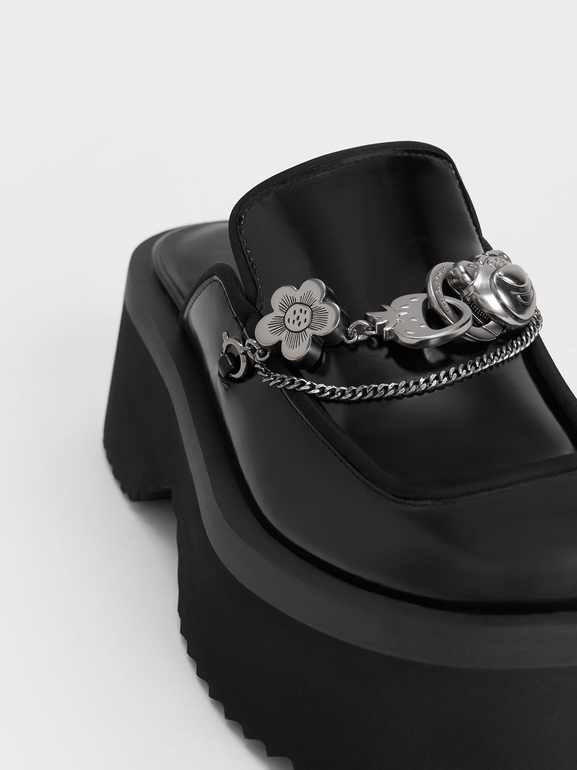 Lotso Embellished Platform Mules, Black, hi-res