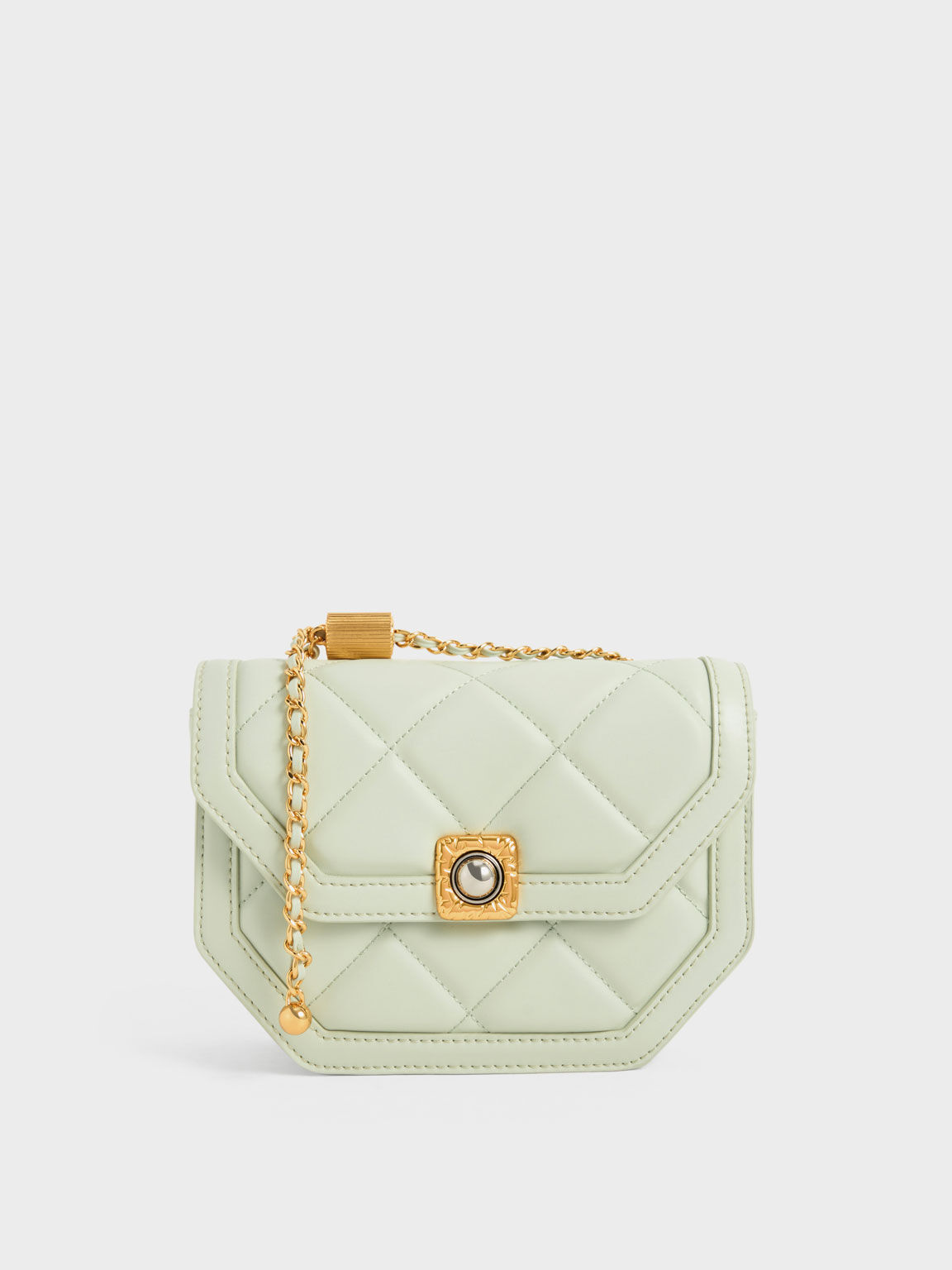 Avis Geometric Shoulder Bag, Mint Green, hi-res
