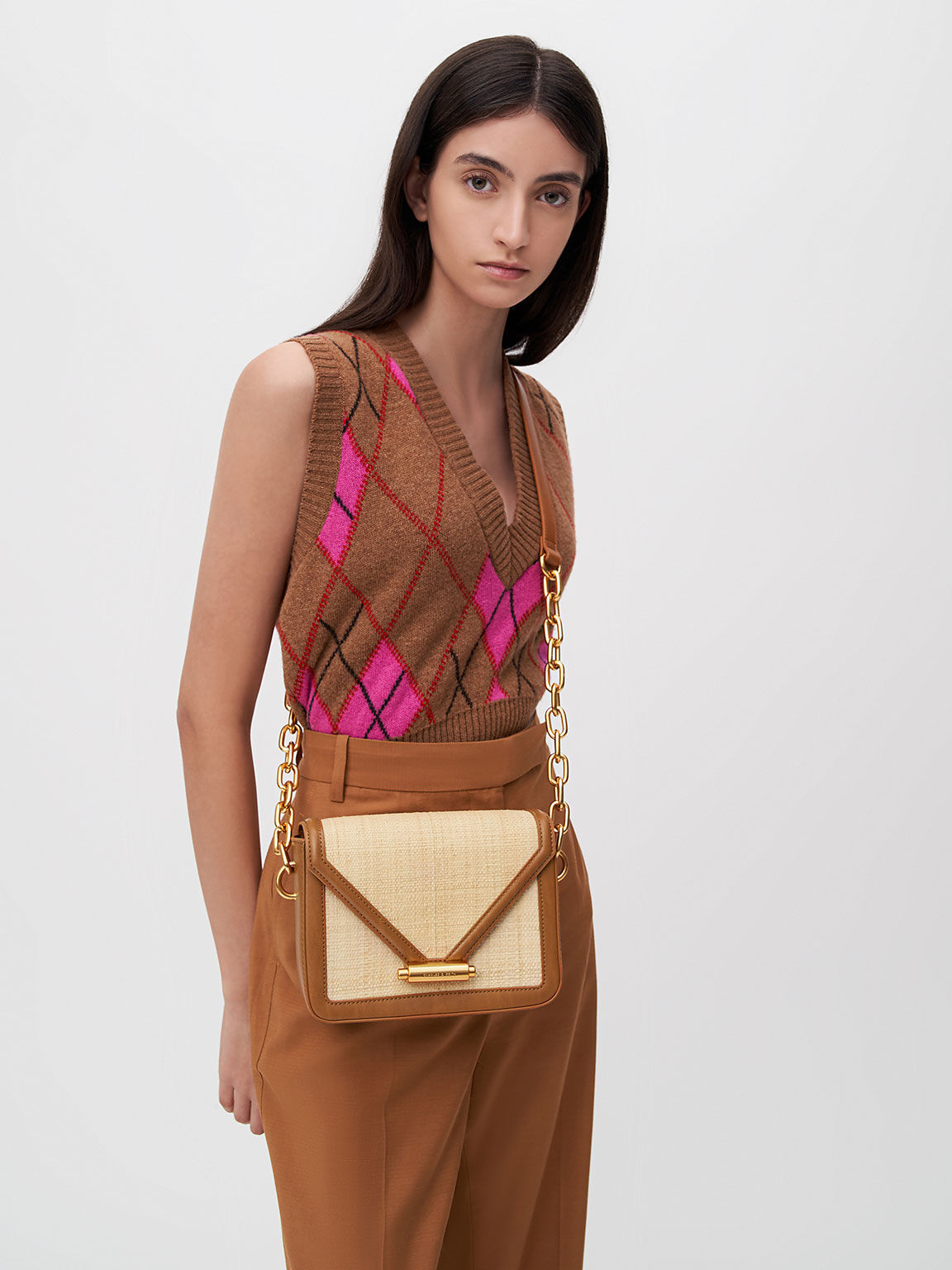 Lola Envelope Crossbody Bag, Caramel, hi-res