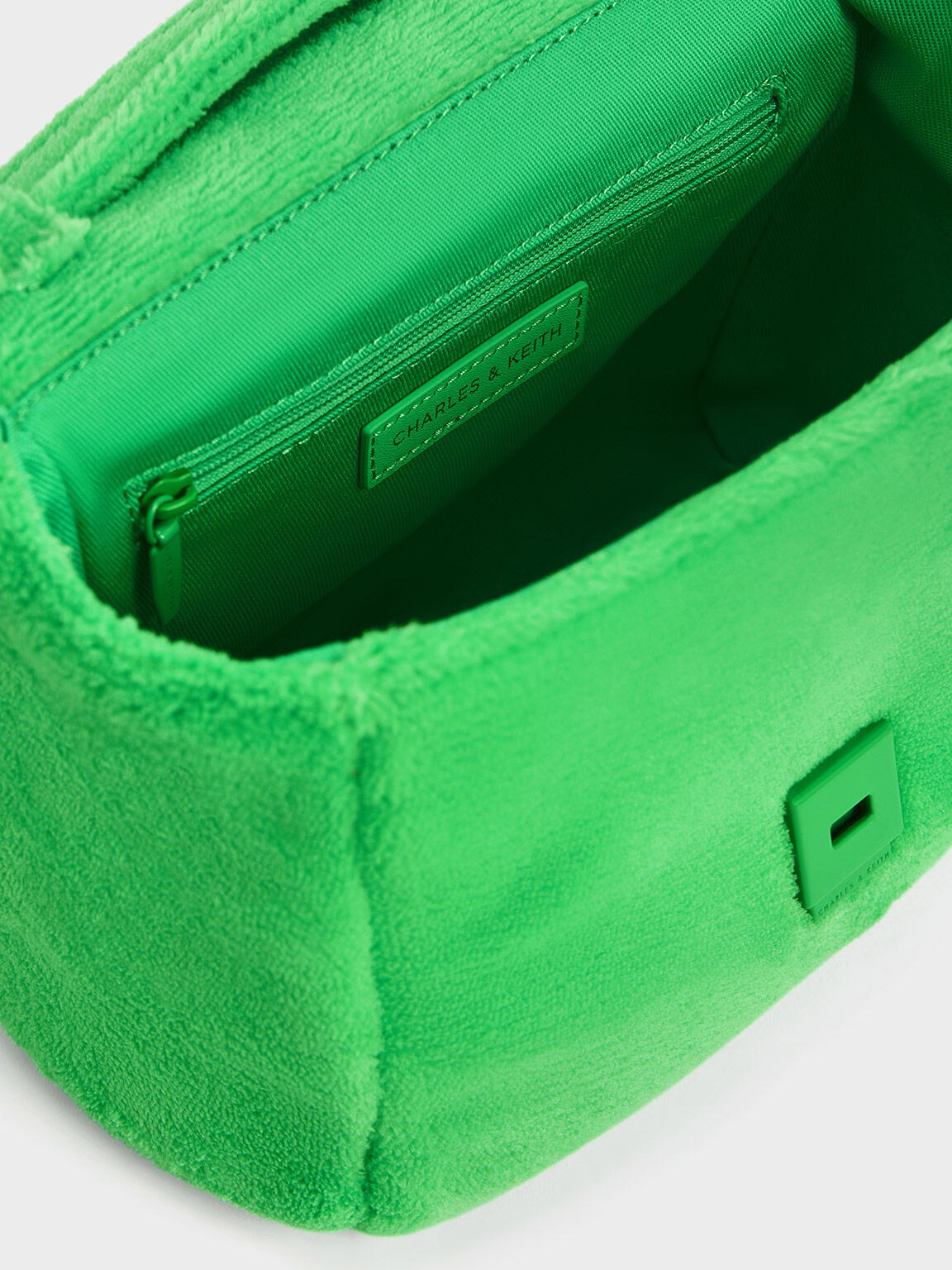 Green Loey Textured Top Handle Bag CHARLES KEITH AU