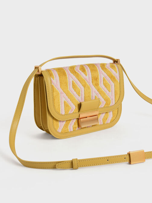 Charlot Jacquard Printed Bag, Mustard, hi-res