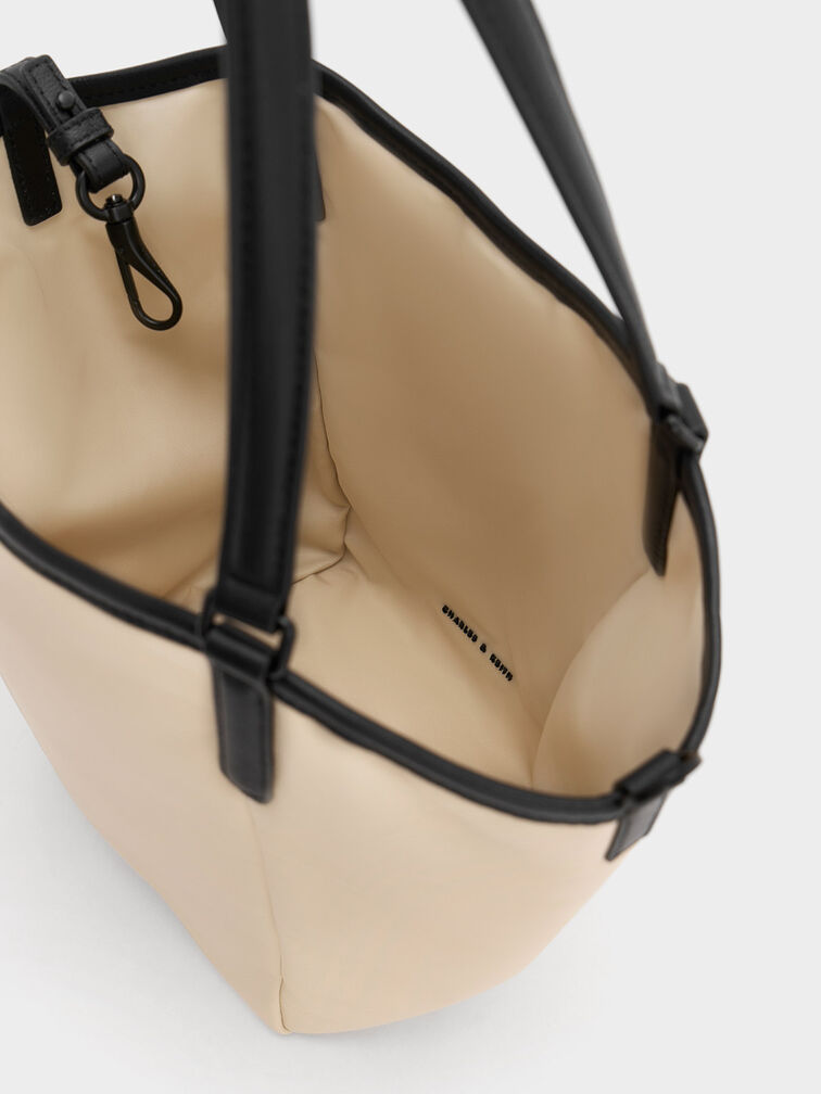 Bolso tote Sianna holgado, Beige, hi-res