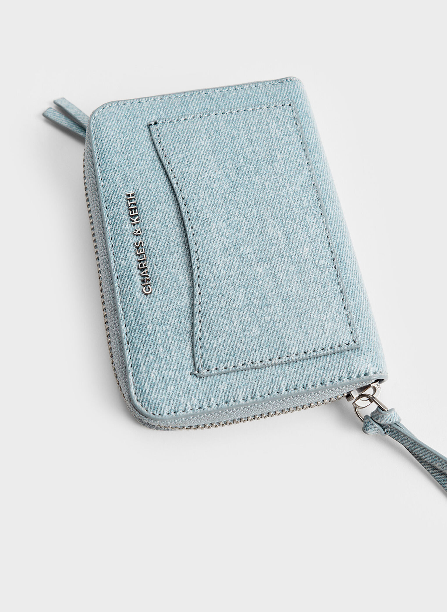Xylia Denim Zip-Around Wallet, Denim Blue, hi-res