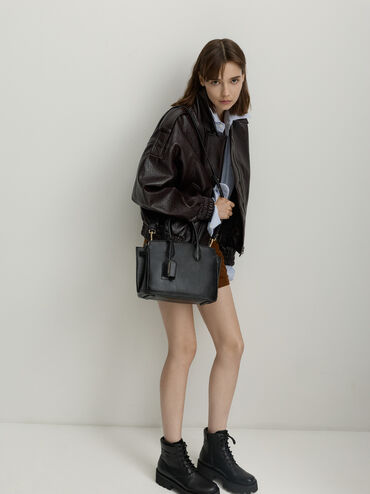 Bolso tote Ginevra, Negro, hi-res