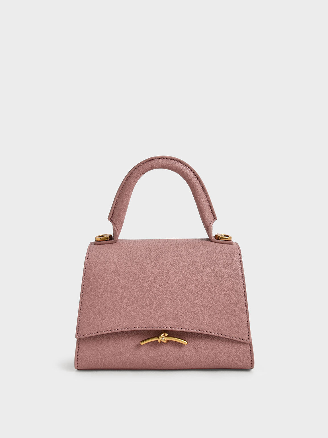 Huxley Metallic Push-Lock Top Handle Bag, Mauve, hi-res