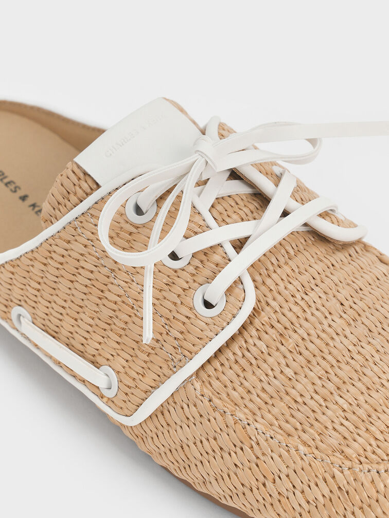 Raffia Slip-On Boat Shoes, Sand, hi-res