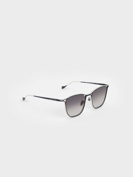 Wire Frame Butterfly Sunglasses, Black, hi-res