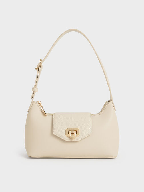 Arwen Belted Shoulder Bag, Beige, hi-res