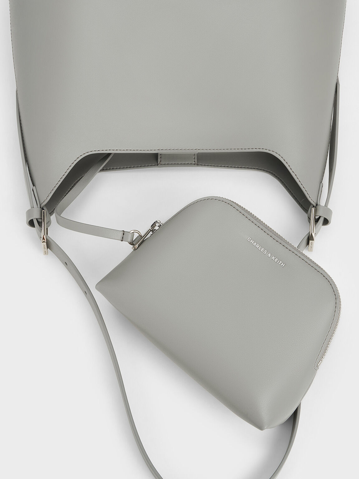 Hertha Trapeze Slouchy Hobo Bag - Grey