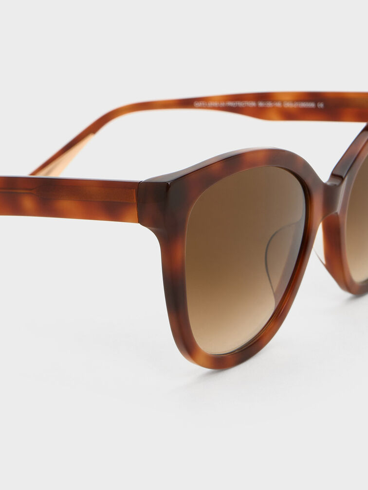 Gafas de sol ovaladas acabado carey de acetato reciclado, Nacar, hi-res
