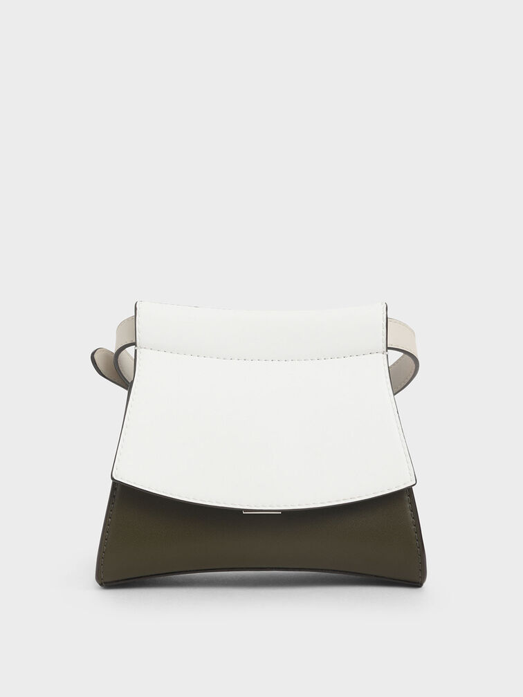 Two-Tone Belt Bag, White, hi-res