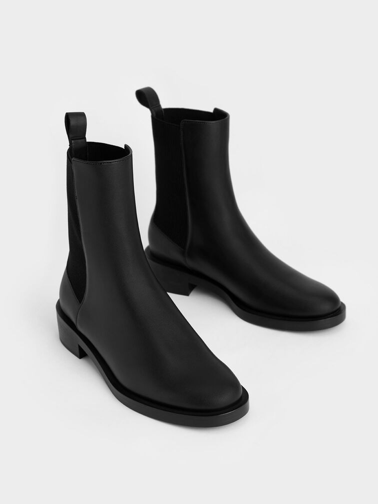 Block Heel Chelsea Boots, Black, hi-res