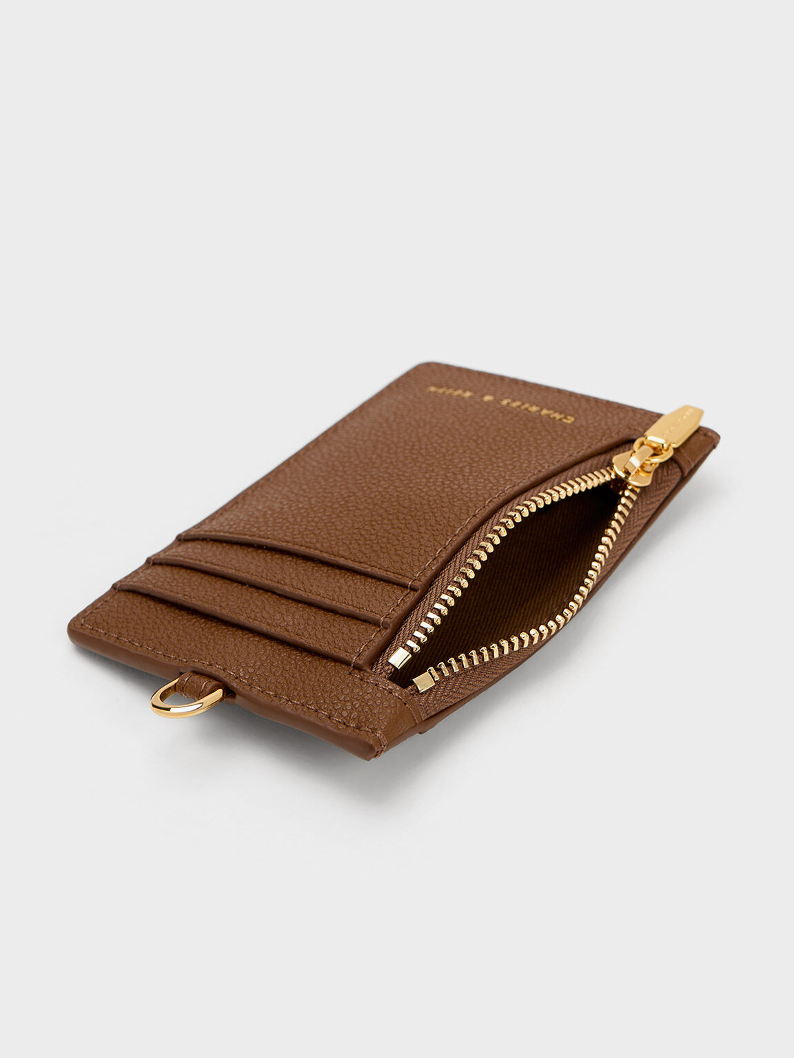Side Zip Cardholder, Chocolate, hi-res